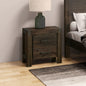 Bedside Table 2 drawers Night Stand Solid Wood Acacia Storage in Chocolate Colour - Cosy Abode