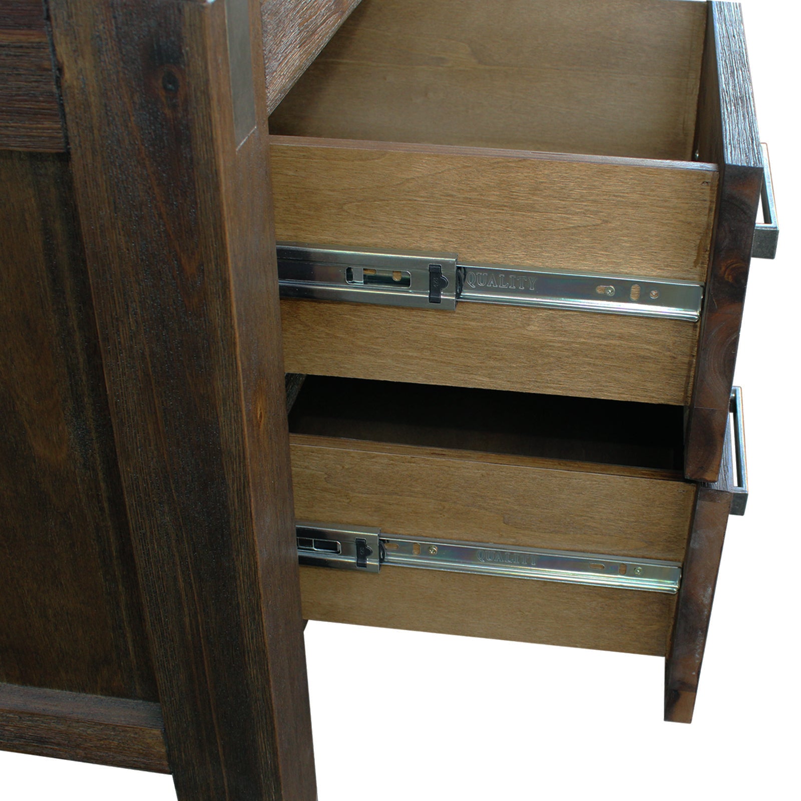 Bedside Table 2 drawers Night Stand Solid Wood Acacia Storage in Chocolate Colour - Cosy Abode
