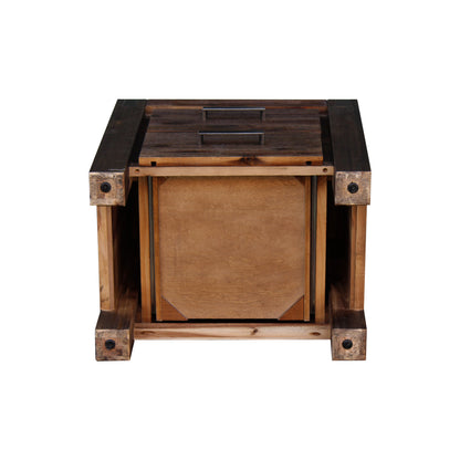 Bedside Table 2 drawers Night Stand Solid Wood Acacia Storage in Chocolate Colour - Cosy Abode