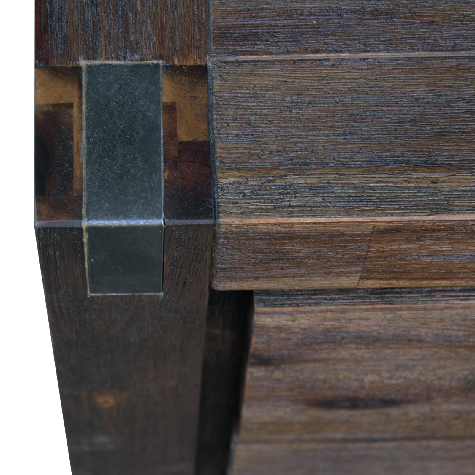 Bedside Table 2 drawers Night Stand Solid Wood Acacia Storage in Chocolate Colour - Cosy Abode