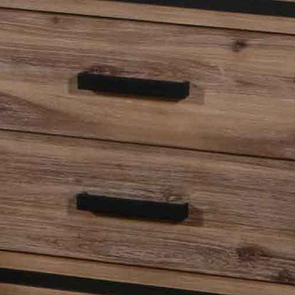 Bedside Table 2 drawer Night Stand with Solid Acacia Storage in Sliver Brush Colour - Cosy Abode