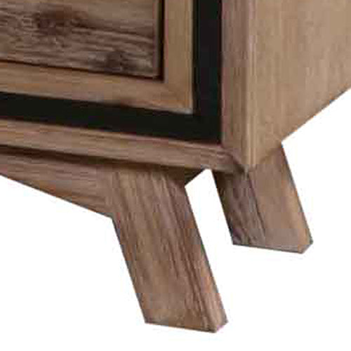 Bedside Table 2 drawer Night Stand with Solid Acacia Storage in Sliver Brush Colour - Cosy Abode