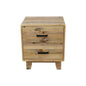 Bedside Table 2 drawers Night Stand Solid Wood Storage Light Brown Colour - Cosy Abode