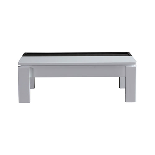 Coffee Table High Gloss Finish Lift Up Top MDF Black & White Colour Interior Storage - Cosy Abode