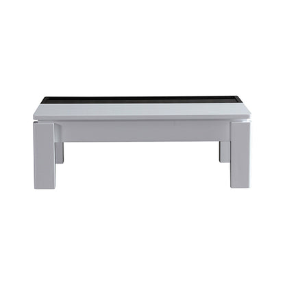 Coffee Table High Gloss Finish Lift Up Top MDF Black & White Colour Interior Storage - Cosy Abode