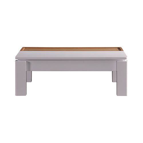 Coffee Table High Gloss Finish Lift Up Top MDF White Ash Colour Interior Storage - Cosy Abode