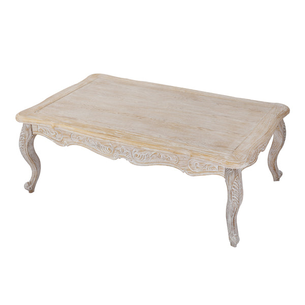 Coffee Table Oak Wood Plywood Veneer White Washed Finish - Cosy Abode