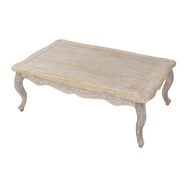 Coffee Table Oak Wood Plywood Veneer White Washed Finish - Cosy Abode