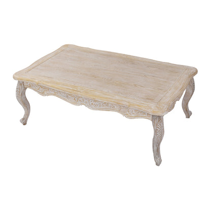 Coffee Table Oak Wood Plywood Veneer White Washed Finish - Cosy Abode