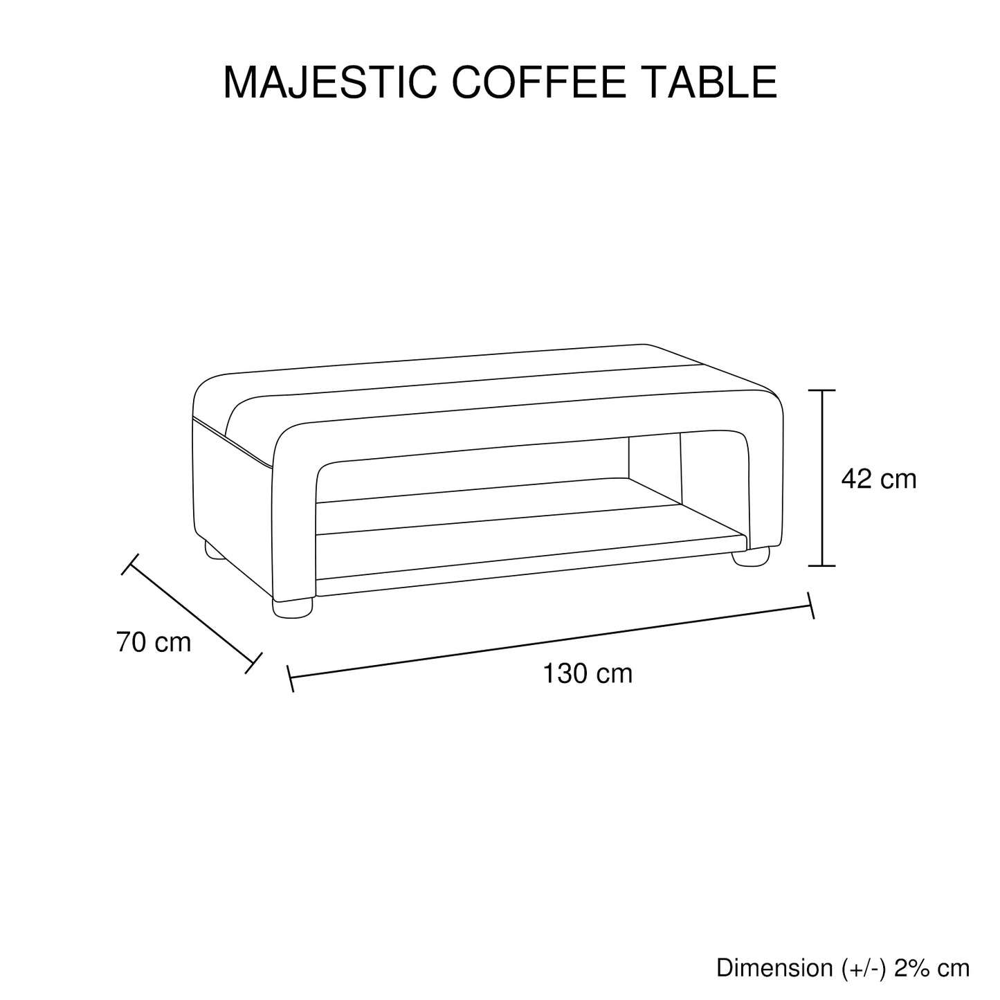 Coffee Table Upholstered PU Leather in Black Colour with open storage - Cosy Abode