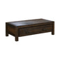 Coffee Table Solid Acacia Wood & Veneer 1 Drawers Storage Chocolate Colour - Cosy Abode