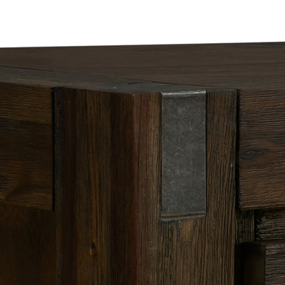 Coffee Table Solid Acacia Wood & Veneer 1 Drawers Storage Chocolate Colour - Cosy Abode