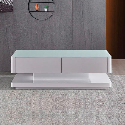 Stylish Coffee Table High Gloss Finish Shiny White Colour with 4 Drawers Storage - Cosy Abode