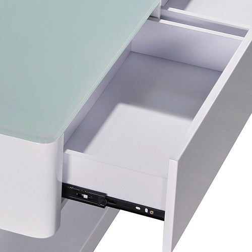 Stylish Coffee Table High Gloss Finish Shiny White Colour with 4 Drawers Storage - Cosy Abode