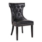 Century 2X Dining Chair Black Pu Wooden Legs - Cosy Abode