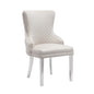 Lyon 2X Dining Chair Beige Velvet STAINLESS Legs - Cosy Abode