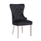 Victoria 2X Dining Chair Black Velvet & STAINLESS STEEL Legs - Cosy Abode