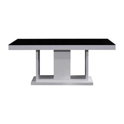 Dining Table in Rectangular Shape High Glossy MDF Wooden Base Combination of Black & White Colour - Cosy Abode