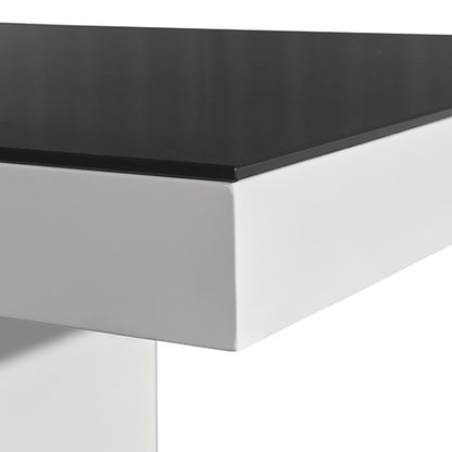 Dining Table in Rectangular Shape High Glossy MDF Wooden Base Combination of Black & White Colour - Cosy Abode