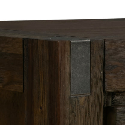 Hall Table 2 Storage Drawers Solid Acacia Wooden Frame Hallway in Chocolate Color - Cosy Abode