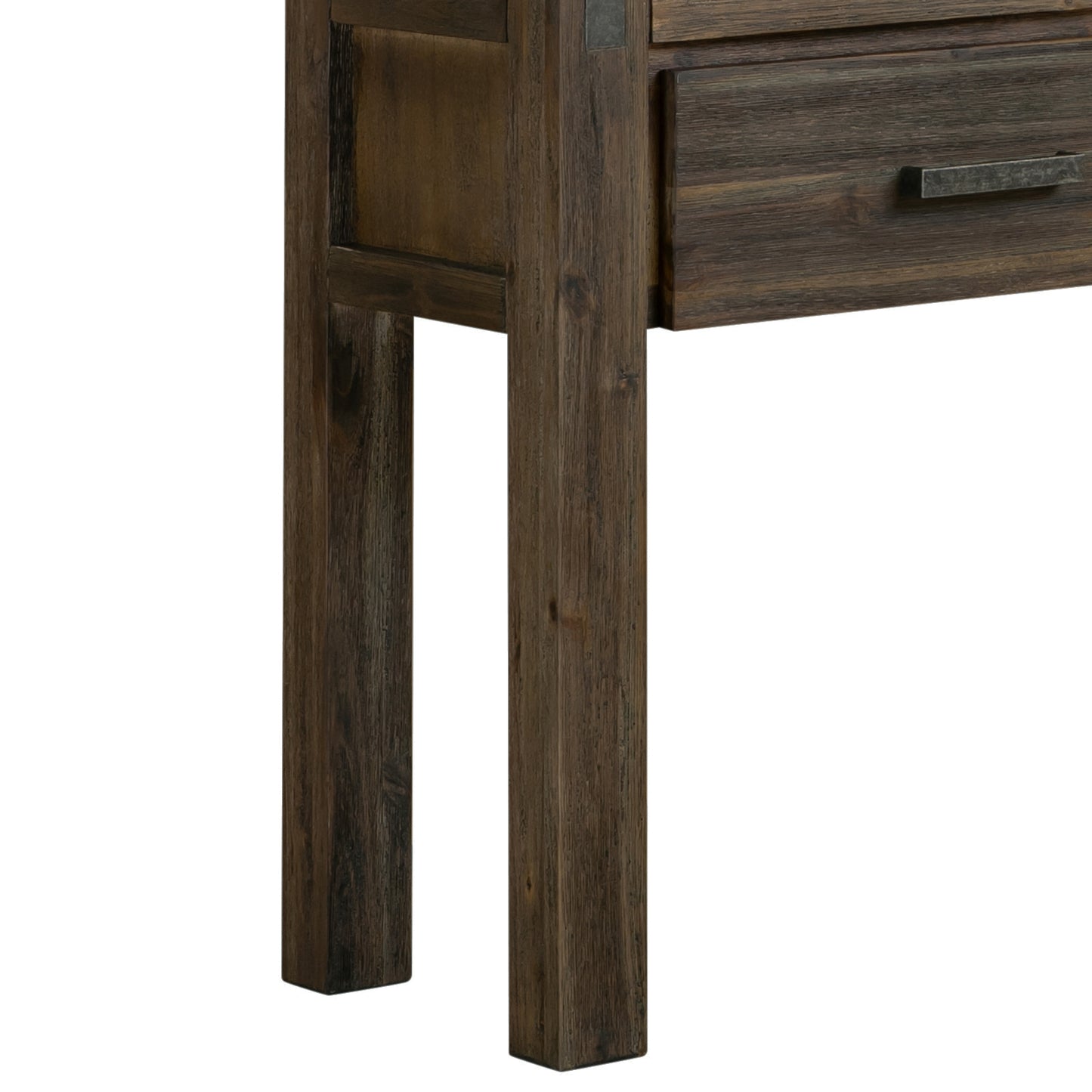 Hall Table 2 Storage Drawers Solid Acacia Wooden Frame Hallway in Chocolate Color - Cosy Abode