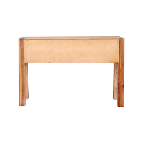 Hall Table 2 Storage Drawers Solid Acacia Wooden Frame Hallway in Oak Color - Cosy Abode