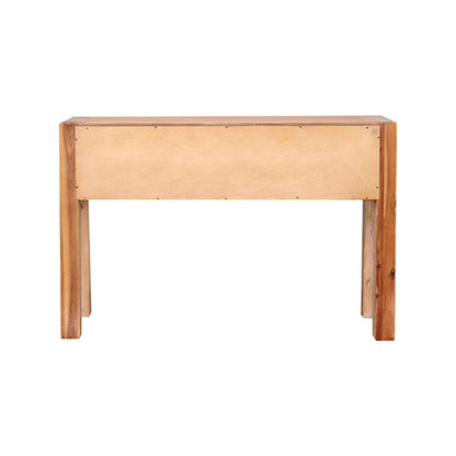 Hall Table 2 Storage Drawers Solid Acacia Wooden Frame Hallway in Oak Color - Cosy Abode