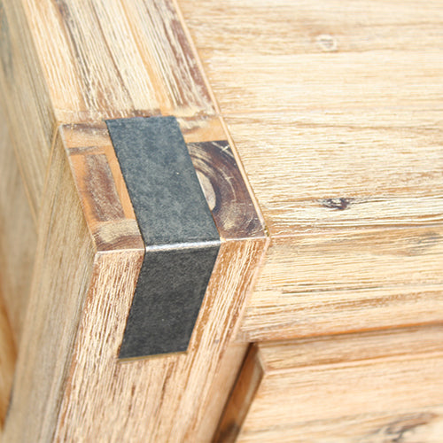 Hall Table 2 Storage Drawers Solid Acacia Wooden Frame Hallway in Oak Color - Cosy Abode