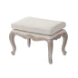 Ottoman Linen Fabric Beige Oak Wood White Washed Finish - Cosy Abode