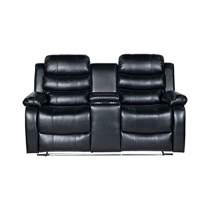 Chelsea 2R Seater Finest Leatherette Recliner Feature Console LED Light Ultra Cushioned - Cosy Abode