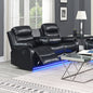 Chelsea 3R Seater Finest Leatherette Recliner Feature Console LED Light Ultra Cushioned - Cosy Abode