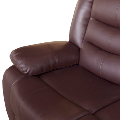 Single Seater Recliner Sofa Chair In Faux Leather Lounge Couch Armchair in Brown - Cosy Abode