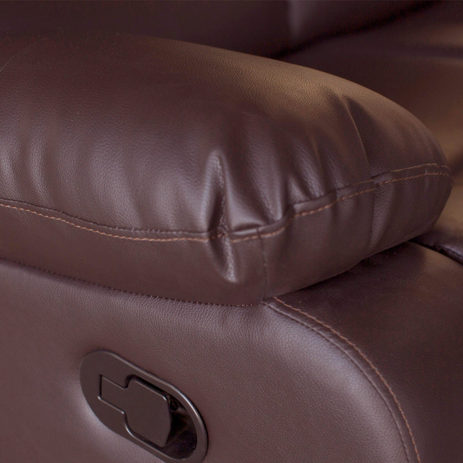 Single Seater Recliner Sofa Chair In Faux Leather Lounge Couch Armchair in Brown - Cosy Abode