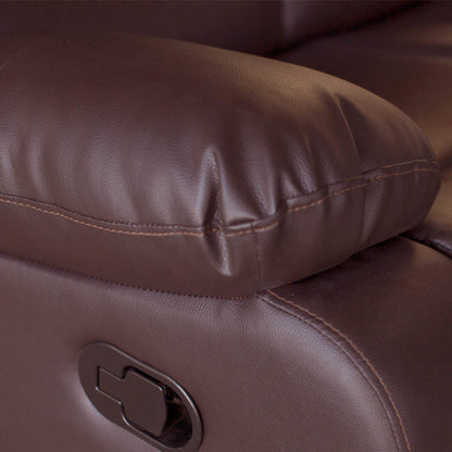 Single Seater Recliner Sofa Chair In Faux Leather Lounge Couch Armchair in Brown - Cosy Abode