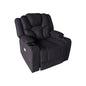 Electric Recliner Stylish Rhino Fabric Black 1 Seater Lounge Armchair with LED Features - Cosy Abode