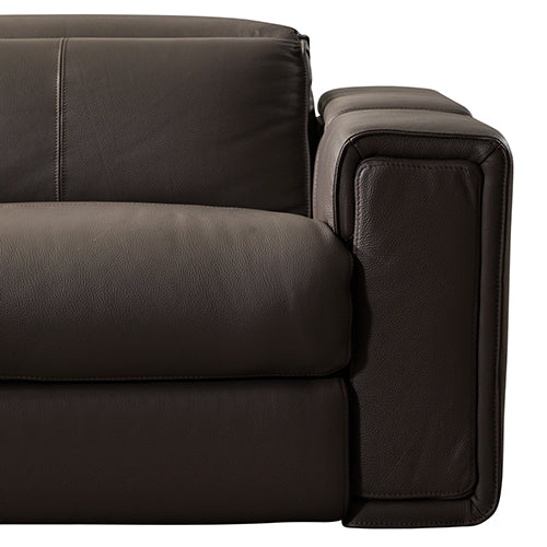 Corner Sofa Square Wedge Finest Genuine Leather Grey Electric Recliner Storage Drawer with 2x Cup Holders Lounge Set for Living Room - Cosy Abode