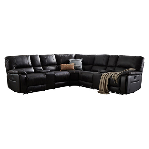 Round Corner Genuine Leather Dark Brown Electric Recliner with 2x Cup Holders Lounge Set for Living Room - Cosy Abode