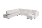 Lounge Set Luxurious 6 Seater Bonded Leather Corner Sofa Living Room Couch in White with Chaise - Cosy Abode