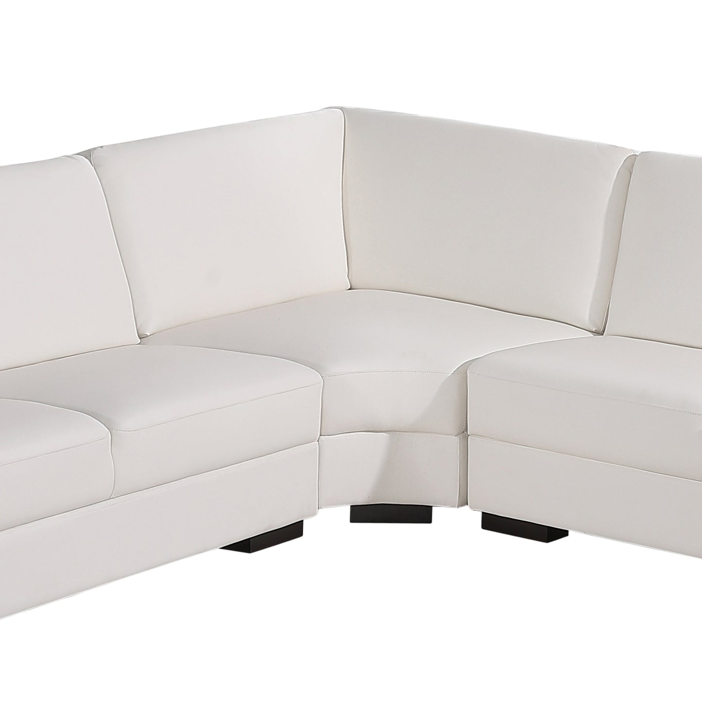 Lounge Set Luxurious 6 Seater Bonded Leather Corner Sofa Living Room Couch in White with Chaise - Cosy Abode