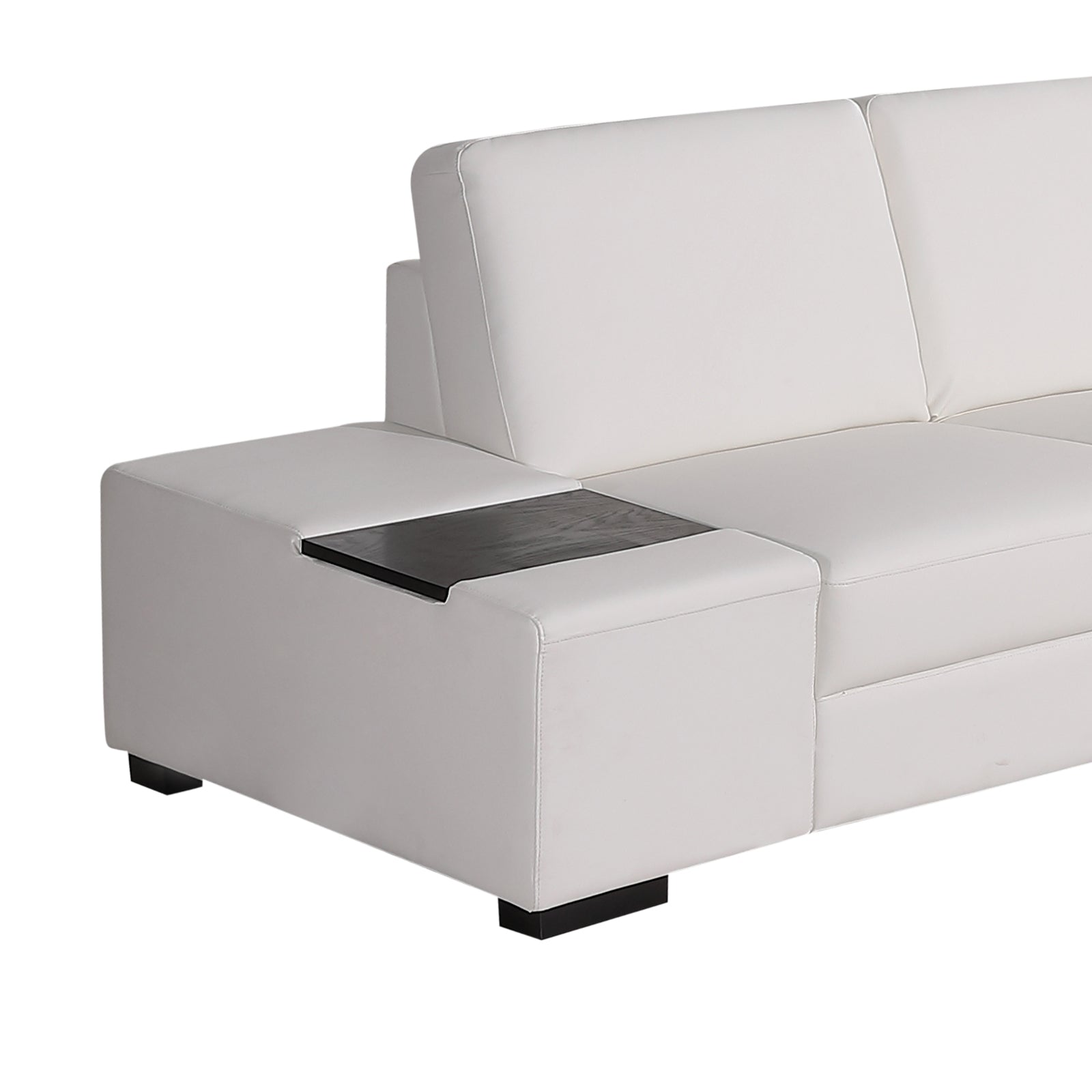 Lounge Set Luxurious 6 Seater Bonded Leather Corner Sofa Living Room Couch in White with Chaise - Cosy Abode