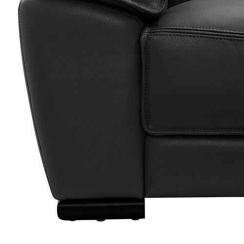 Lounge Set Luxurious 7 Seater Bonded Leather Corner Sofa Living Room Couch in Black with Chaise - Cosy Abode