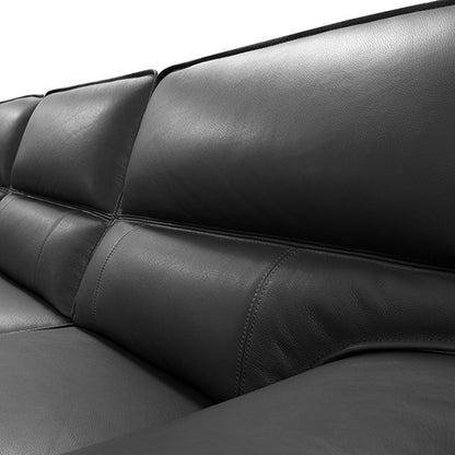 Lounge Set Luxurious 7 Seater Bonded Leather Corner Sofa Living Room Couch in Black with Chaise - Cosy Abode