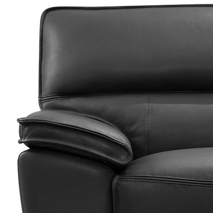 Lounge Set Luxurious 7 Seater Bonded Leather Corner Sofa Living Room Couch in Black with Chaise - Cosy Abode