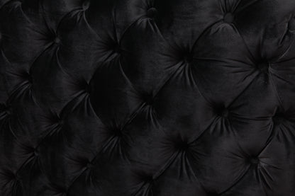 Single Seater Black Sofa Classic Armchair Button Tufted in Velvet Fabric with Metal Legs - Cosy Abode