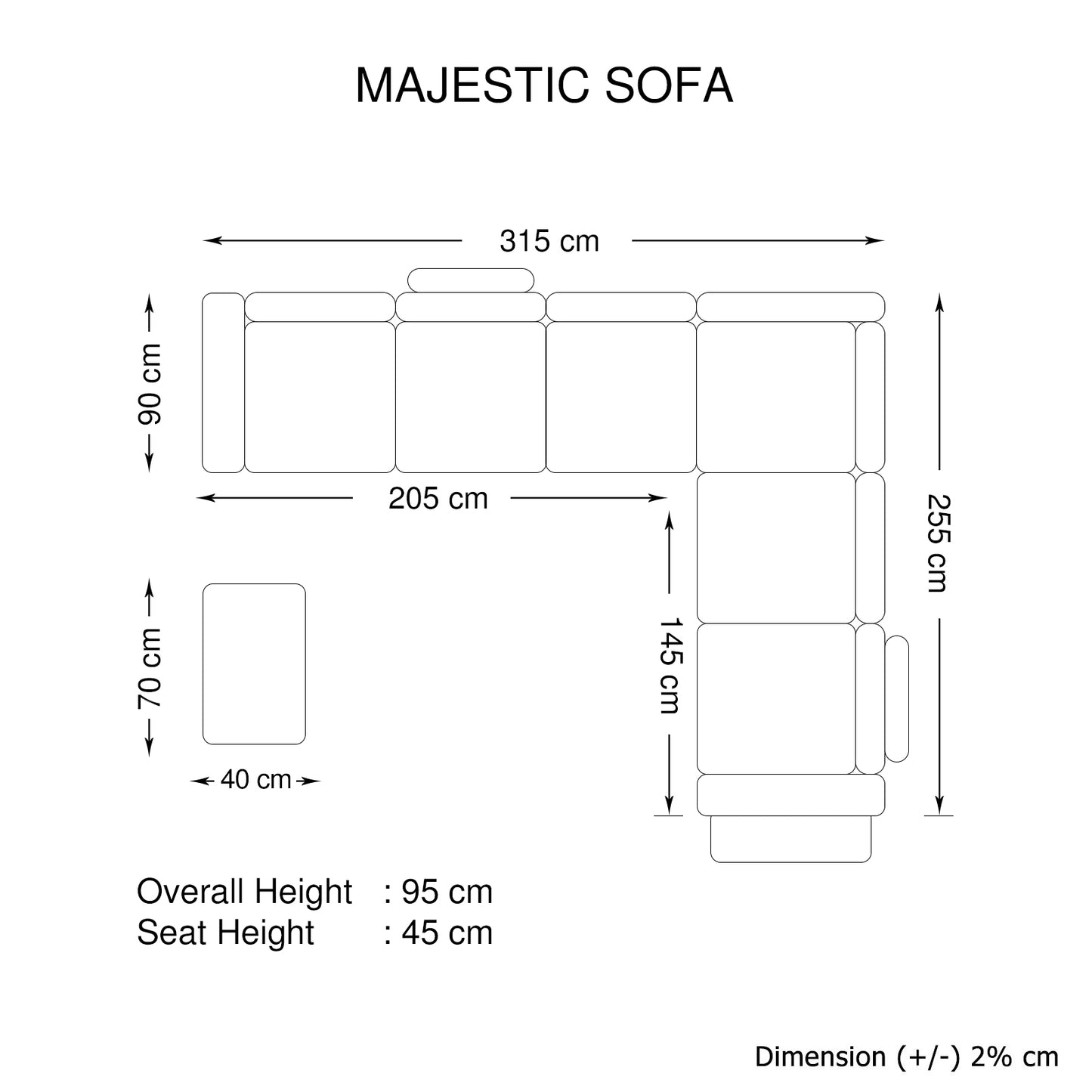 Lounge Set Luxurious 6 Seater Faux Leather Corner Sofa Living Room Couch in Black with 2x Ottomans - Cosy Abode