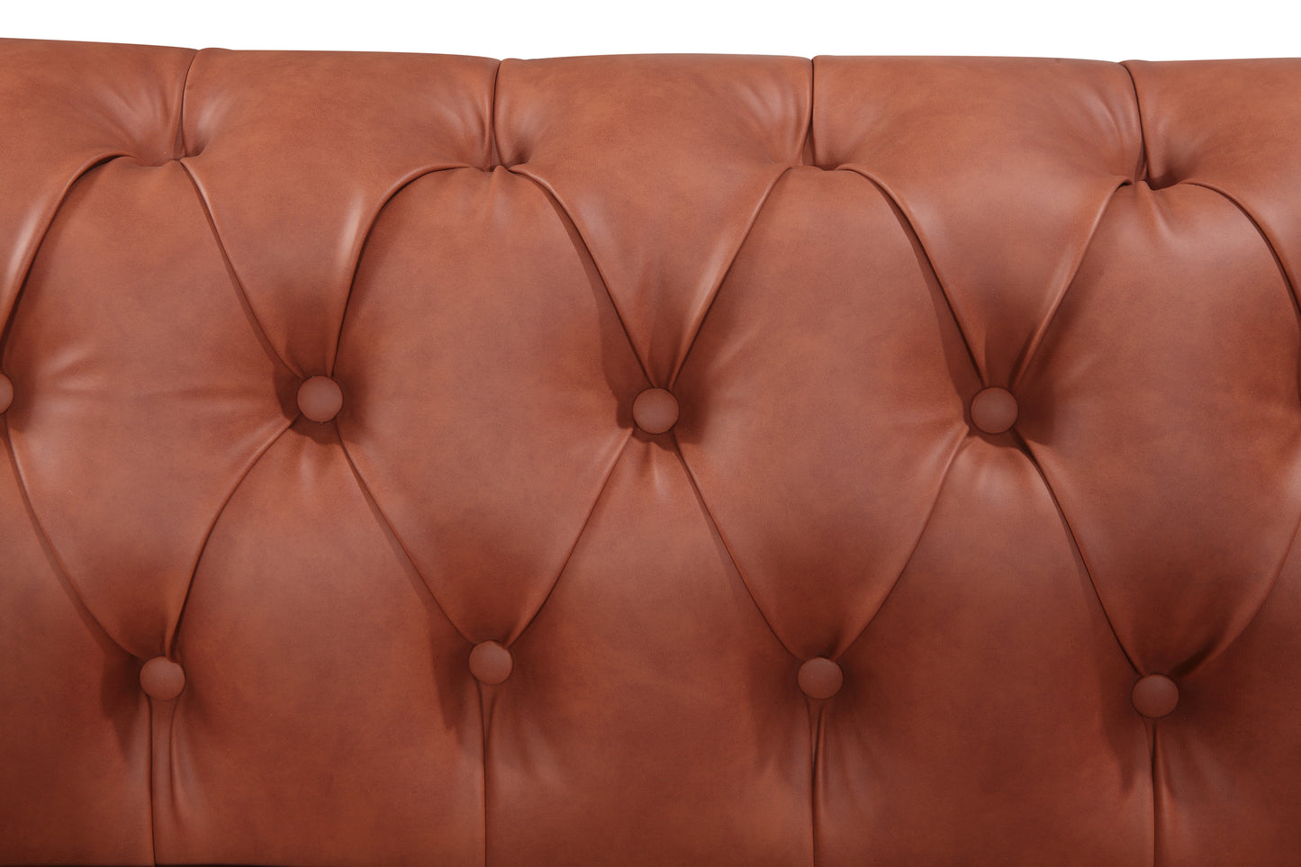 Single Seater Brown Sofa Armchair for Lounge Chesterfireld Style Button Tufted in Faux Leather - Cosy Abode