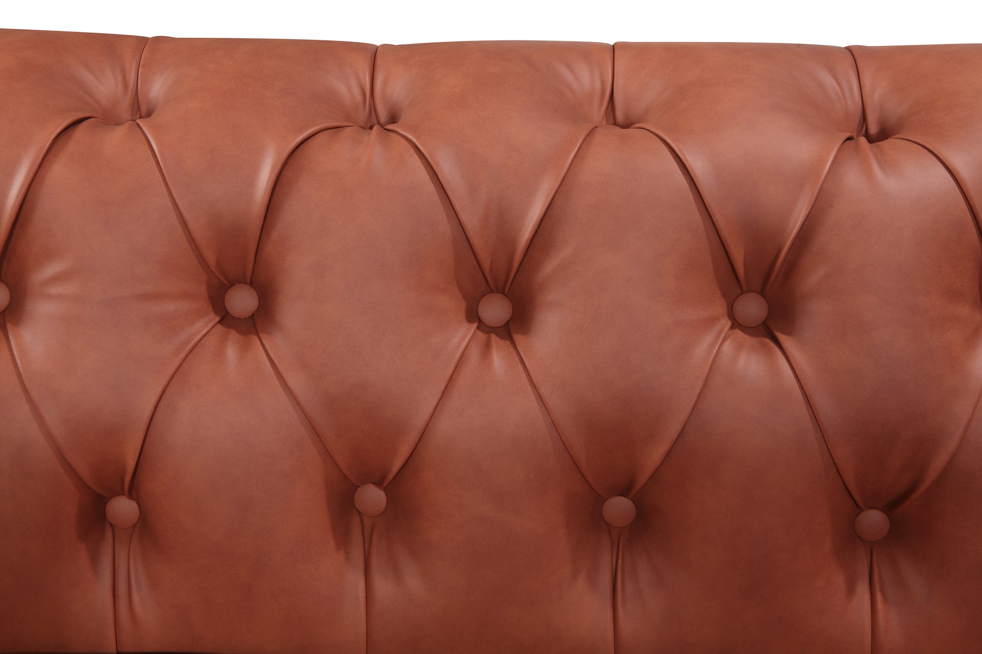 Single Seater Brown Sofa Armchair for Lounge Chesterfireld Style Button Tufted in Faux Leather - Cosy Abode
