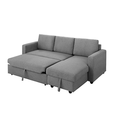 Murry 2 Seater Sofa Bed With Pull Out Storage Corner Lounge Set In Grey With Chaise - Cosy Abode