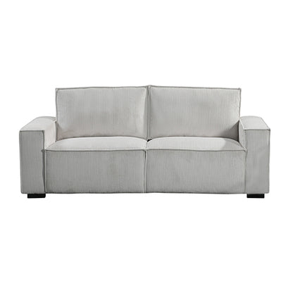 Reno 3 Seater Sofa Beige Colour Fabric Upholstery Wooden Structure Knock Down Feature In Back & Arms - Cosy Abode