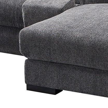 Grey Colour Corner Sofa Chaise Premium Fabric Electric Recliner With Manual Headrest Cup-Holder Charging Point Lighting - Cosy Abode